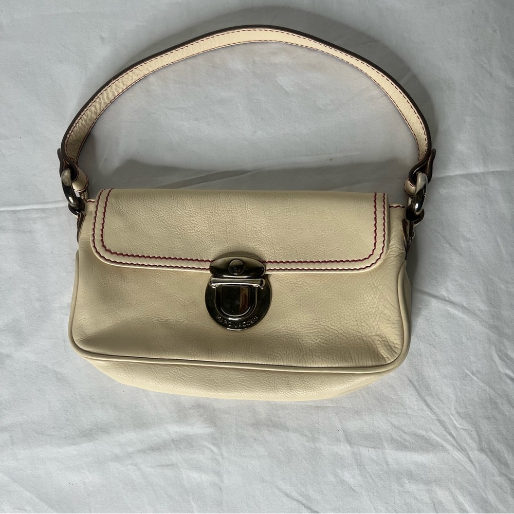 Mark Jacob, Women, Bag, Ivory, Mini, Inner pocket, Clip closure, short strap